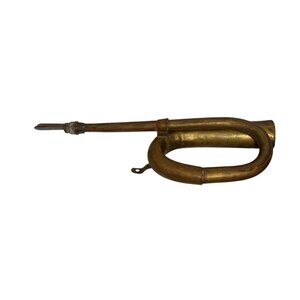 Antique Brass Bugle Style Horn With Loop Design Car Taxi